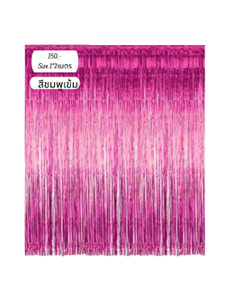 ม่านฟรอยด์สีชมพูเข้ม Hot Pink Foil Backdrop (สนใจสั่งซื้อผ่าน Line: @weparty)
