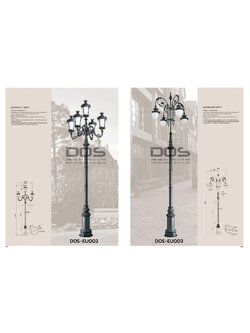 เสาไฟประติมากรรม สไตล์ยุโรป DOS-EU002 และ DOS-EU003