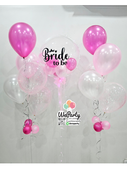 ลูกโป่งสละโสดเจ้าสาวตกแต่งเส้นไฟ LED Bride to be (with Helium)
