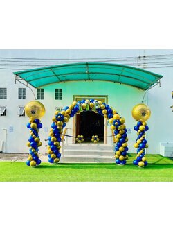 ลูกโป่งซุ้มโค้งต้นยืนเปิดงาน (พร้อมริบบิ้นทำพิธีเปิด+กรรไกร1ด้าม) Grand Opening Balloon สนใจสั่งซื้อติดต่อ Line:@weparty (มี@ ด้านหน้า)