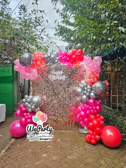 ฉากลูกโป่งวิบวับ Sequin Organic Backdrop (2.1 x 2.1 m)(งานโชว์1วัน)