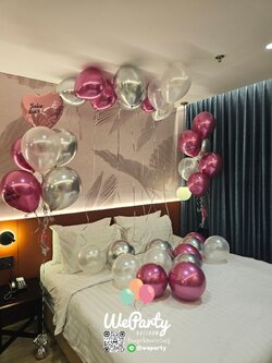 ลูกโป่งสละโสด Bride to be ลูกโป่งช่อลอย2ช่อ+ลูกโป่งลอยปล่อยเพดาน10ลูก+ลูกโป่งเป่าปล่อยพื้น10ลูก