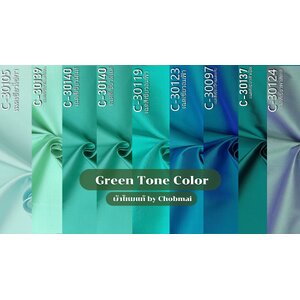 ผ้าไหม 2 เส้น สีเขียว