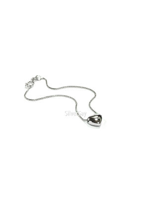 สร้อยข้อมือหัวใจพอง เงินแท้ 925 ชุบทองคำขาว