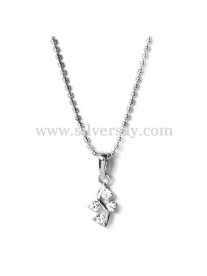 จี้ใบมะกอก-ช่อมะกอก ฝังเพชรสวิส