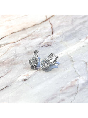 ต่างหูห่วงฝังเพชรสวิส 8 มม./2 กะรัต/ฝังเพชรแถว