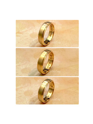 แหวนทองคำแท้ 18k-Yellow gold สลักชื่อ "FOREVER WITH LOVE - K & J"