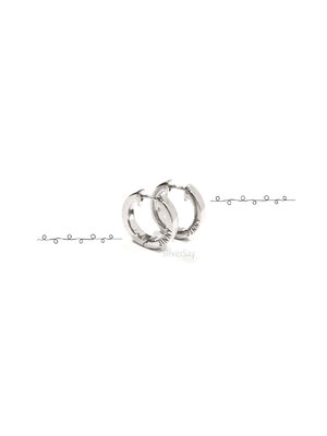 ต่างหูห่วง-ต่างหูสลักชื่อ "JINNY" เงินแท้ 925 ชุบทองคำขาว