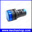 ไฟแสดงสถานะ สีน้ำเงิน 12V, 24V, 220V 22mm Panel Mount LED Power Indicator Pilot Signal Light Lamp AD16-22 Blue