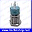 สวิทซ์กดติดปล่อยดับ มีไฟ LED วงแหวนสีฟ้า 220V 16mm Flat round momentary ring lamp waterproof IP67 switch 1635F