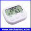 เครื่องวัดความชื้น เครื่องวัดอุณหภูมิ Digital LCD Thermometer Humidity Temperature Hygrometer Clock White