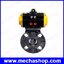 วาล์วผีเสื้อนิวเมติกส์ วาล์วลมผีเสื้อ DN100 4" PVC Pneumatic Butterfly Valve Double Acting EPDM Seal (สินค้า Pre-Order)