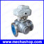 มอเตอร์วาล์วไฟฟ้า 3 Ways DN100 Flange Motorized Electric Ball Valve SS304 Standard 12V, 24V, 220V, 380V (สินค้า Pre-Order)