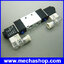 โซลินอยด์วาล์ว 4V220-08 DC 24V 5 Ways 2 Positions Air Control Solenoid Valve Dual Head