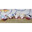 แมวกวัก แมวนำโชค สูง 1.5นิ้ว ชุด 5 ตัว กวักโชคลาภเงินทอง - เซรามิค [catset-S7]