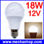 LED Bulbs 12V DC E27 18W LED Lamp SMD 2835 สำหรับไฟกระแสตรง แบตเตอรี่ โซล่าเซลล์ แสงสีขาวอมเหลือง 3000-3500K