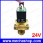 โซลินอยด์วาล์ว โซลินอยวาวล์ ปิดเปิดน้ำ อากาศ แก๊ซ น้ำมัน วัสดุทองเหลือง Electric Solenoid Valve 24VDC ขนาด G1/2" (ขนาด4หุน)