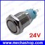 สวิทซ์กดติดปล่อยดับ มีไฟ LED วงแหวนสีแดง 24V 16mm Flat round momentary ring lamp waterproof IP67 switch 1635F