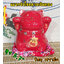 แมวกวัก แมวนำโชค สูง 5.7 นิ้ว กวักโชคลาภเงินทอง - เซรามิค สีแดง (019001)