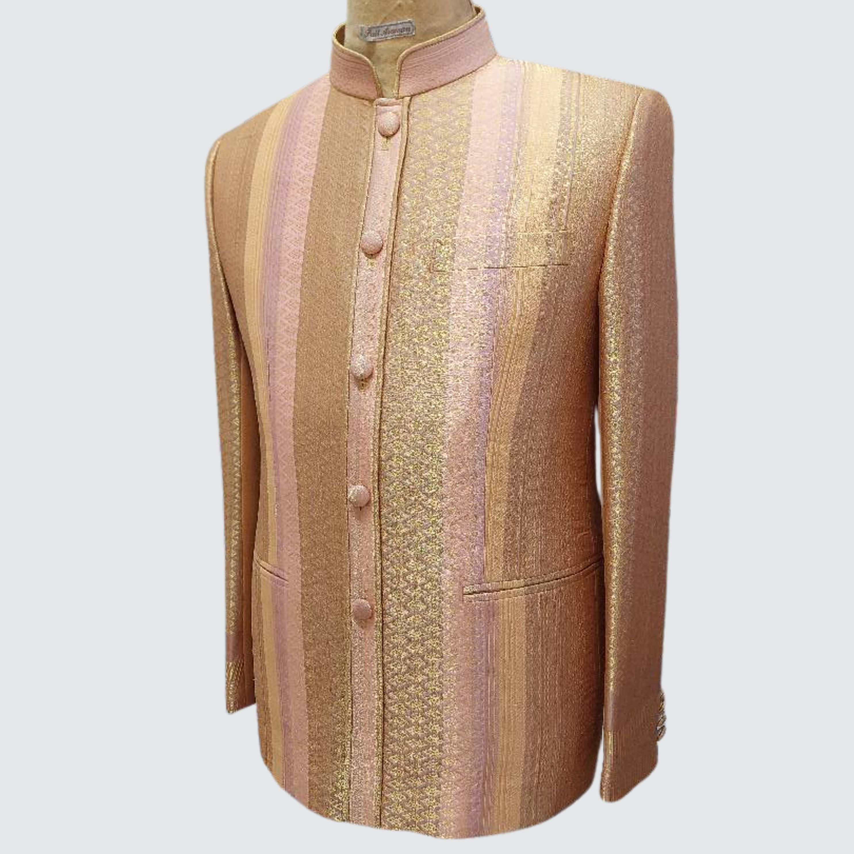 เสื้อสูทพระราชทาน แขนยาว ไหมยกดอกสุรินทร์ | ตัดเย็บตามรูปร่าง | เลือกสีผ้า ส่งไซส์ได้