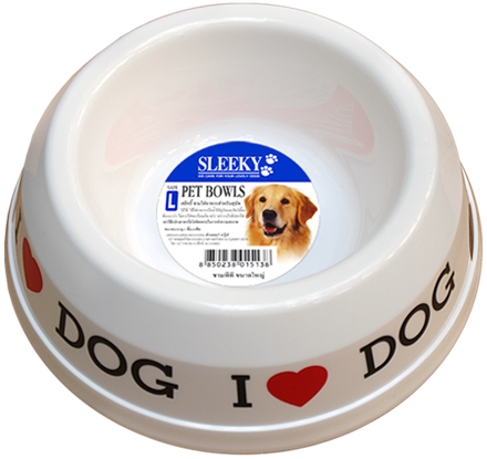 ชามอาหารสัตว์พิมพ์ลาย SLEEKY สำหรับสุนัขและแมว ขนาดใหญ่ - ปากชามกว้าง 21 ซม.