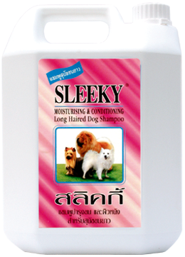 SLEEKY แชมพูสูตรบำรุงขนและผิวหนังสำหรับหมาขนยาว (แกนลอน 3800 ซีซี)
