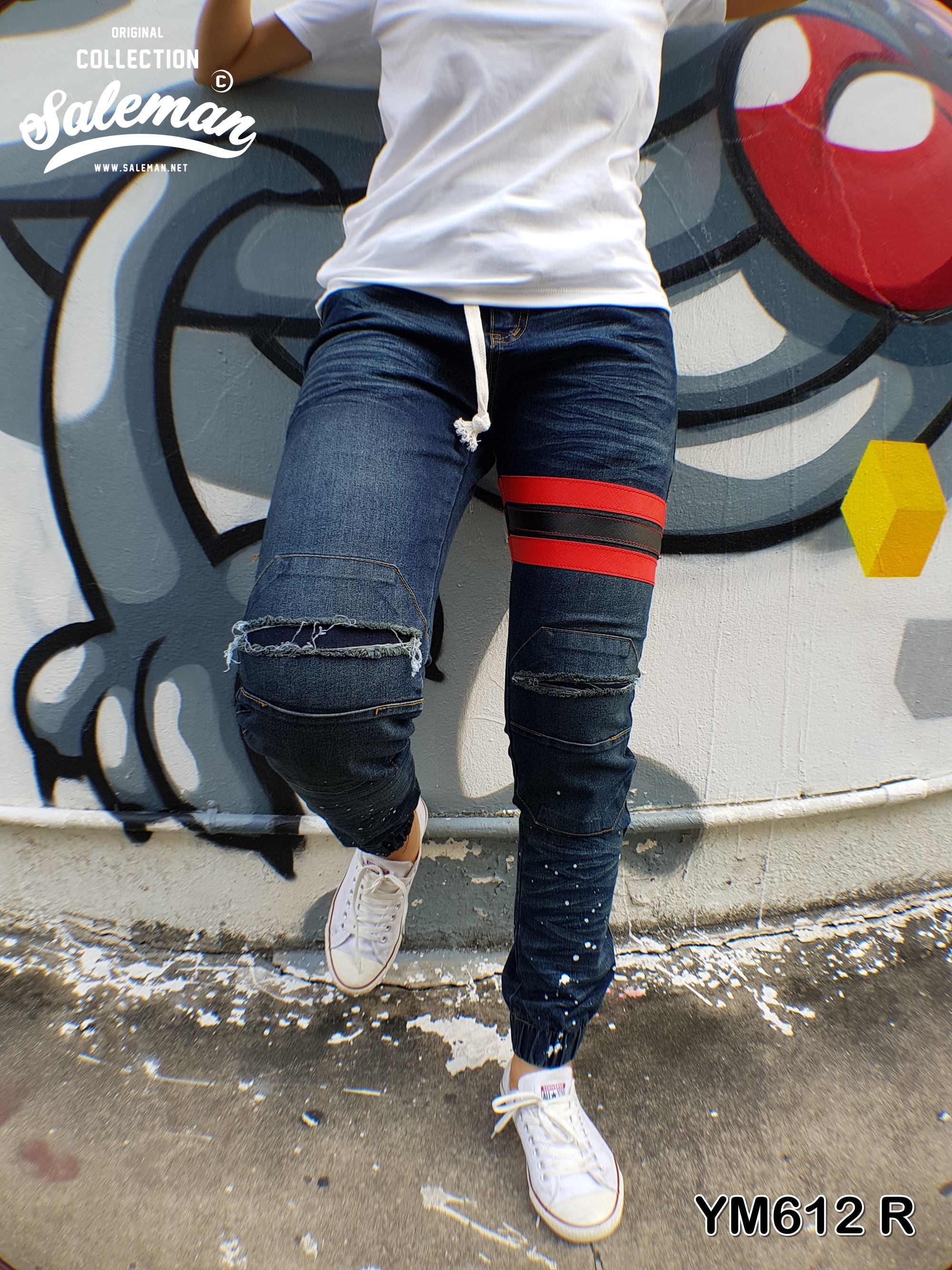 STRETCH JEANS JOGGER PANTS | ขาจั๊มยีนส์ยืด YM610 R