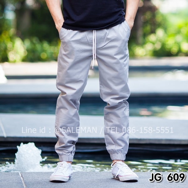 กางเกง jogger JG 609 (สีเทาอ่อน)