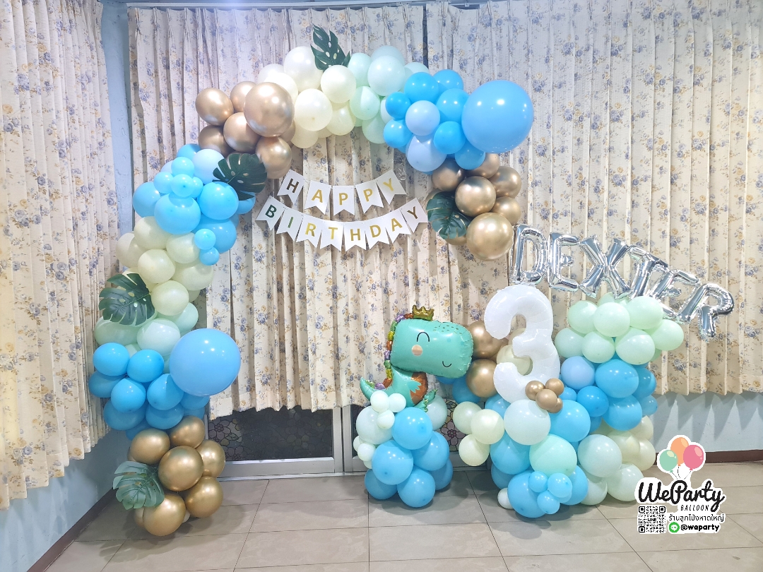 Kids HBD set เซ็ตลูกโป่งวันเกิดปาร์ตี้ ลูกโป่งออร์แกนิกตกแต่ง+ฐานตั้งอายุเลข1ตัว+ฐานตั้งตุ๊กตา+ฐานตั้งชื่อ (เปลี่ยนสีเปลี่ยนตัวการ์ตูนได้)