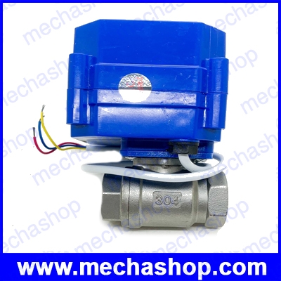 มอเตอร์วาล์วไฟฟ้าสแตนเลส วาล์วปิดเปิดน้ำไฟฟ้า 1/2นิ้ว CWX-60P DN15 24V Stainless Steel 304 Motorized Ball Valve, CR02