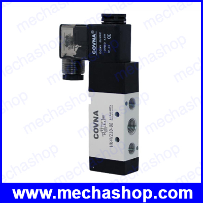 โซลินอยด์วาล์ว วาล์วปิดเปิดลม ยี่ห้อ Covna(ของแท้) 4V210-08 Port G1/4" DC12V, DC24V, AC220V Single Coil Air Pneumatic Solenoid Valve 5/2 Way positions