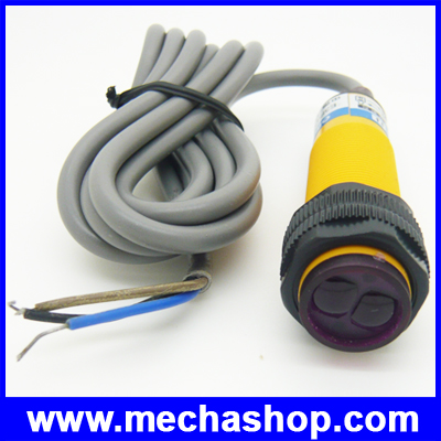 โฟโต้อิเล็กทริคเซนเซอร์ โฟโต้สวิตซ์เซนเซอร์ Photoelectric switch sensor E3F-DS10B2 diameter 18mm distance 10cm 6-36V DC NPN