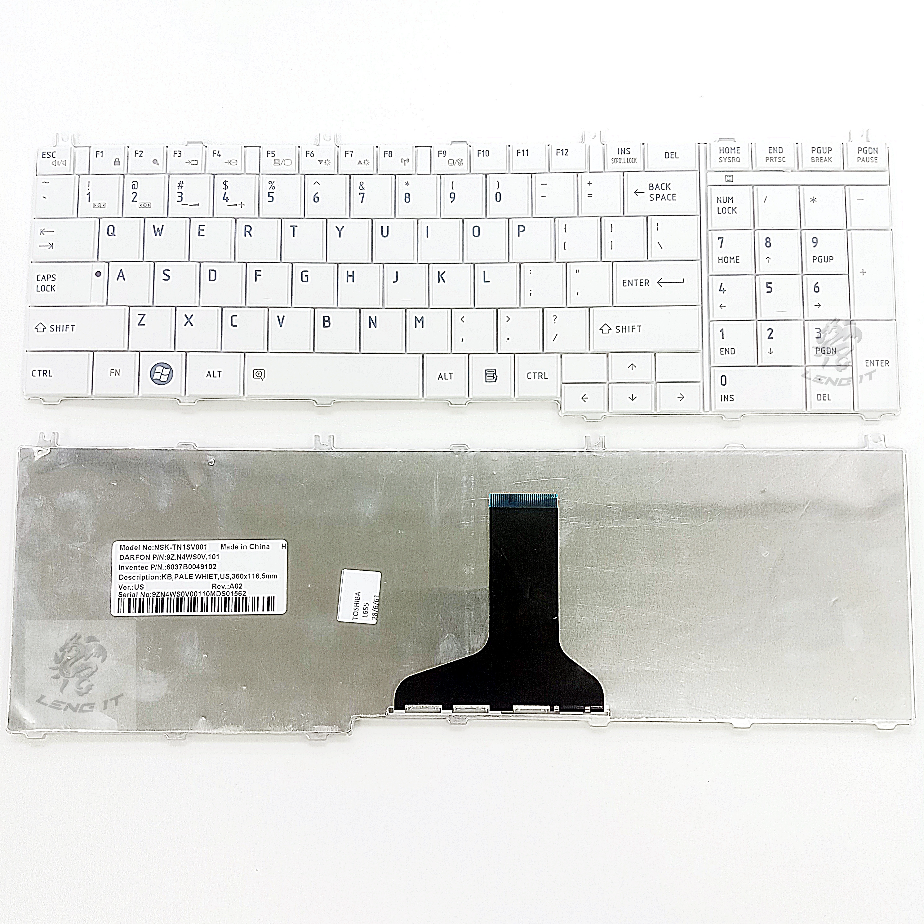 KEYBOARD TOSHIBA L655 สีขาว