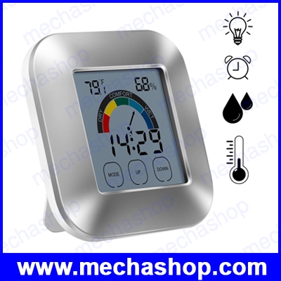 เครื่องวัดความชื้น อุณหภูมิ นาฬิกา Digital LCD Thermometer Hygrometer Humidity Meter Indoor Room Temperature Clock