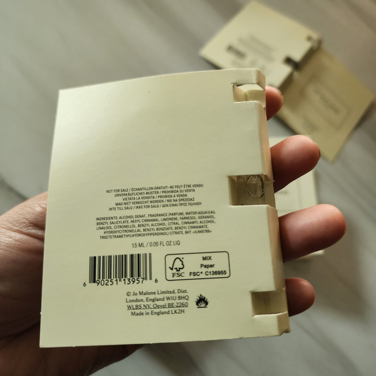 น้ำหอมไวออลหลอดทดลอง Jo Malone Frangipani Flower 1.5ml Spray Sample Vial แบบหลอดทดลอง น้ำหอมไวออลแบบหลอด