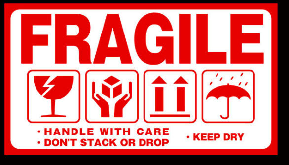 สติ๊กเกอร์แจ้งเตือนแบบแปะกล่อง 100 แผ่น/แบบ