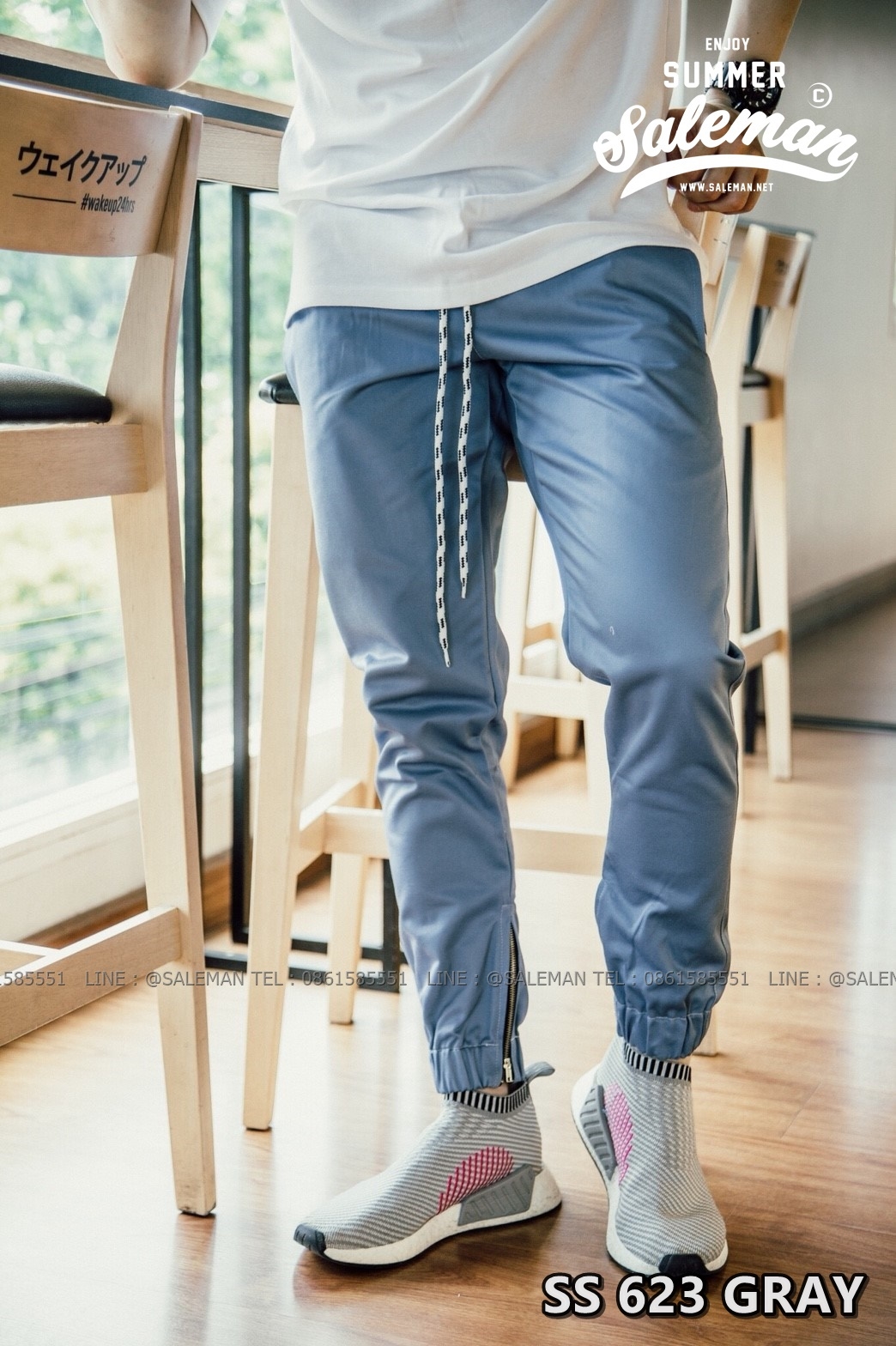 กางเกง JOGGER พรีเมี่ยม ผ้า COTTON รหัส SS 623 GRAY
