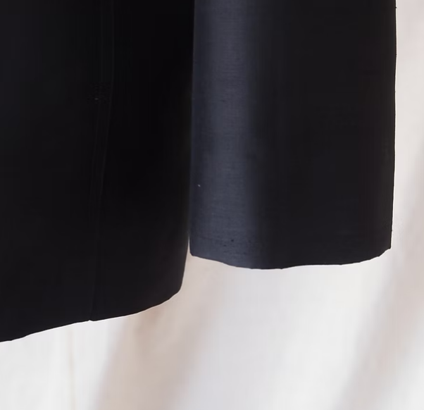 เสื้อสูทคอพระราชทาน แขนยาว เนื้อเรียบ ไหมแท้ สีดำ รหัส DM-CT-1122681