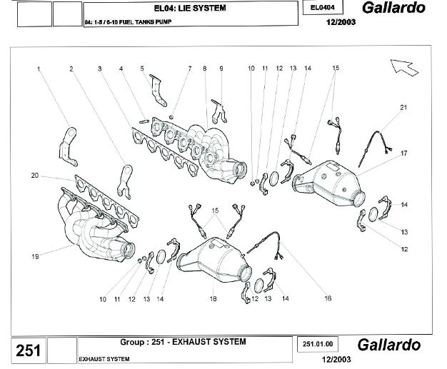 LAMBORGHINI GALLARDO (03-06) คู่มือซ่อมรถยตร์และวงจรไฟฟ้าพาร์ทอะไหล่เครื่องยนต์แลมโบกินี่ การาโด้