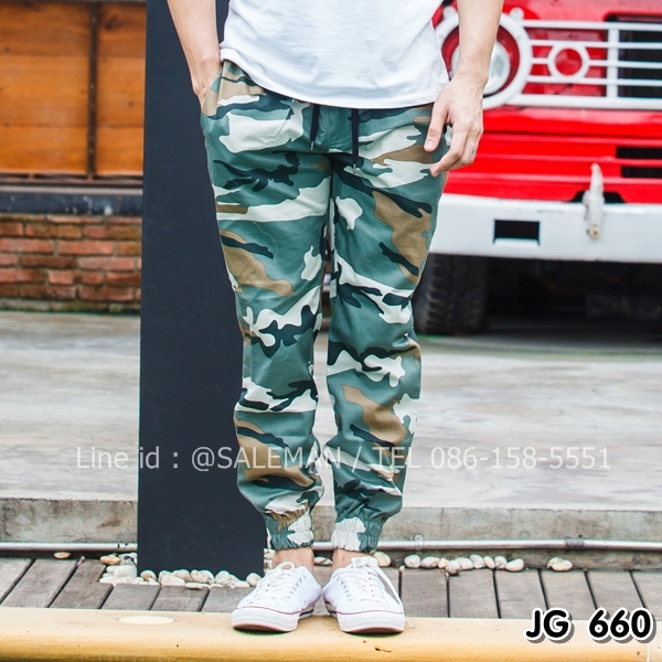 กางเกง jogger ลายทหาร JG660