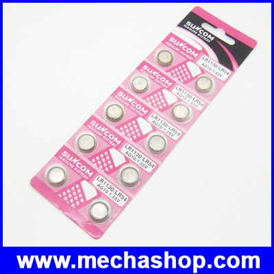 ถ่านกระดุม จำนวน10เม็ด AG10 SG10 LR1130 Alkaline Button Cell Battery สำหรับเครื่องช่วยฟัง