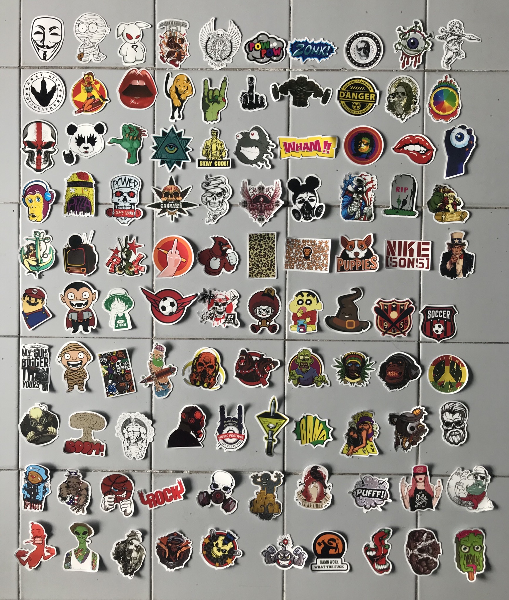 สติ๊กเกอร์ (set 100 ชิ้น) ติด ตกแต่ง กระเป๋า โน๊ตบุ๊ค ของใช้จิปาถะ