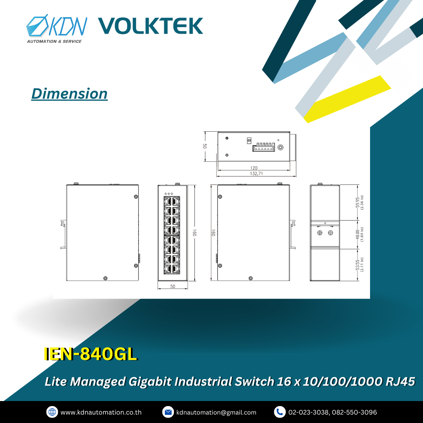 IEN-840GL Volktek Lite Managed Gigabit Industrial Switch 16 x 10/100/1000 RJ45