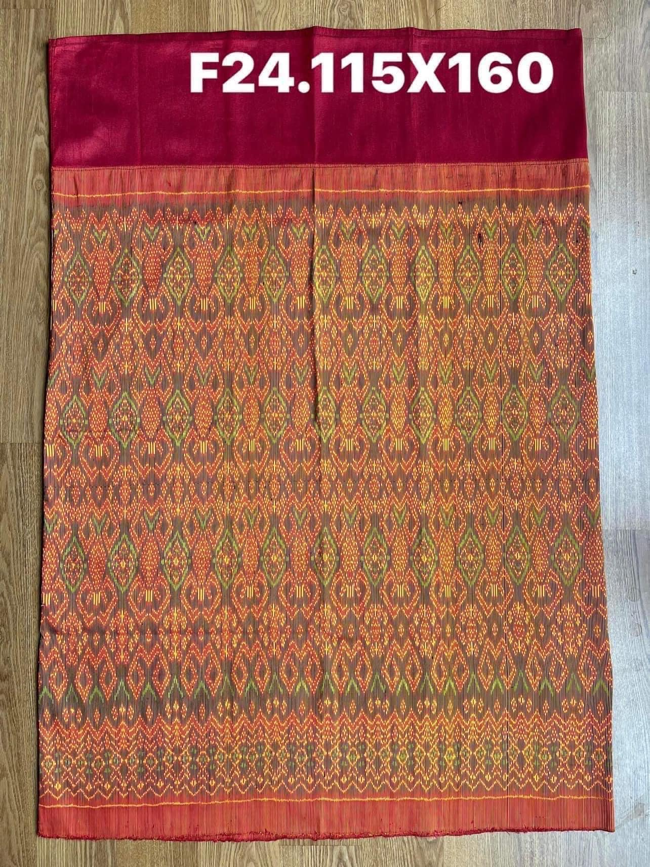 ซิ่น พระตะบอง ไหมบ้านสาวมือ ย้อมสีธรรมชาติ ขนาด 115x160ซม สีแดง รหัส N9-SIL-F24
