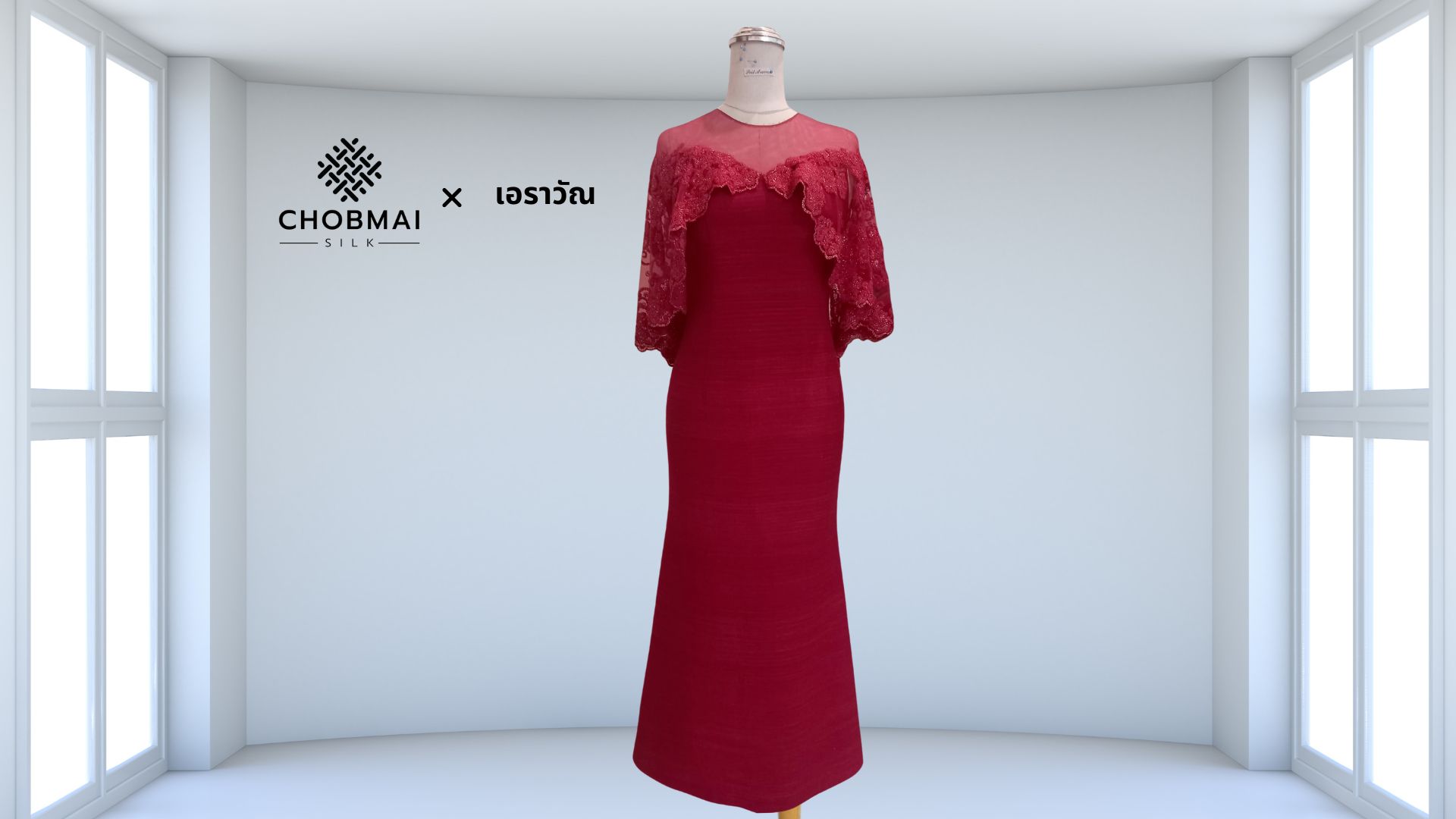 แบบตัดชุด เดรสผ้าไหม (ไม่รวมผ้า) chobmai x ARW รหัส CUT-ARW-02136100