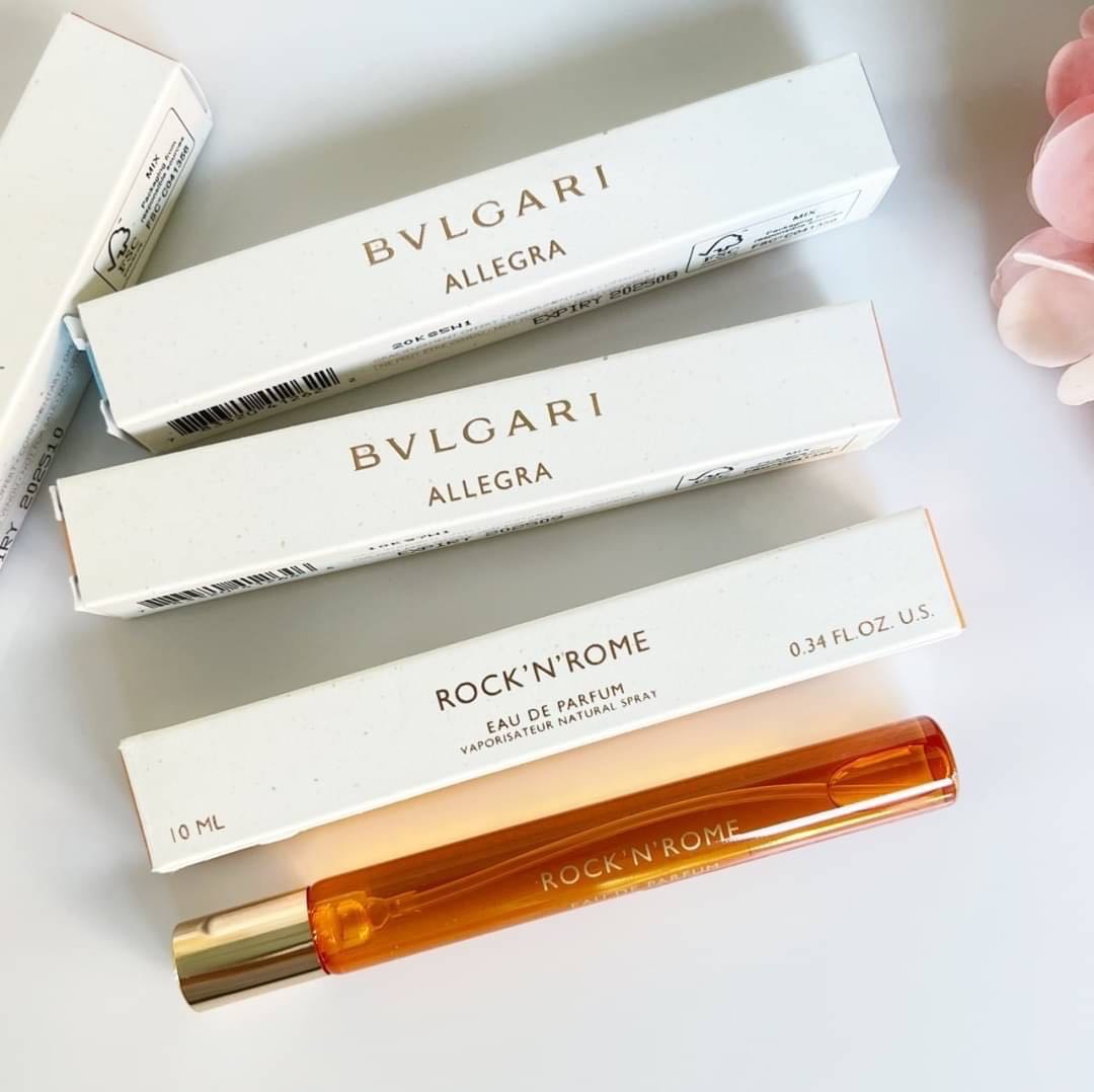น้ำหอมจิ๋วมินิ Bvlgari Allegra Rock 'N' Rome EDP 10ml. ( Mini Perfume น้ำหอมขนาดพกพา) น้ำหอมจิ๋วมินิแบบทดลองแบบสเปรย์ พกพาก็สะดวกใช้ฉีดตามจุดชีพจร