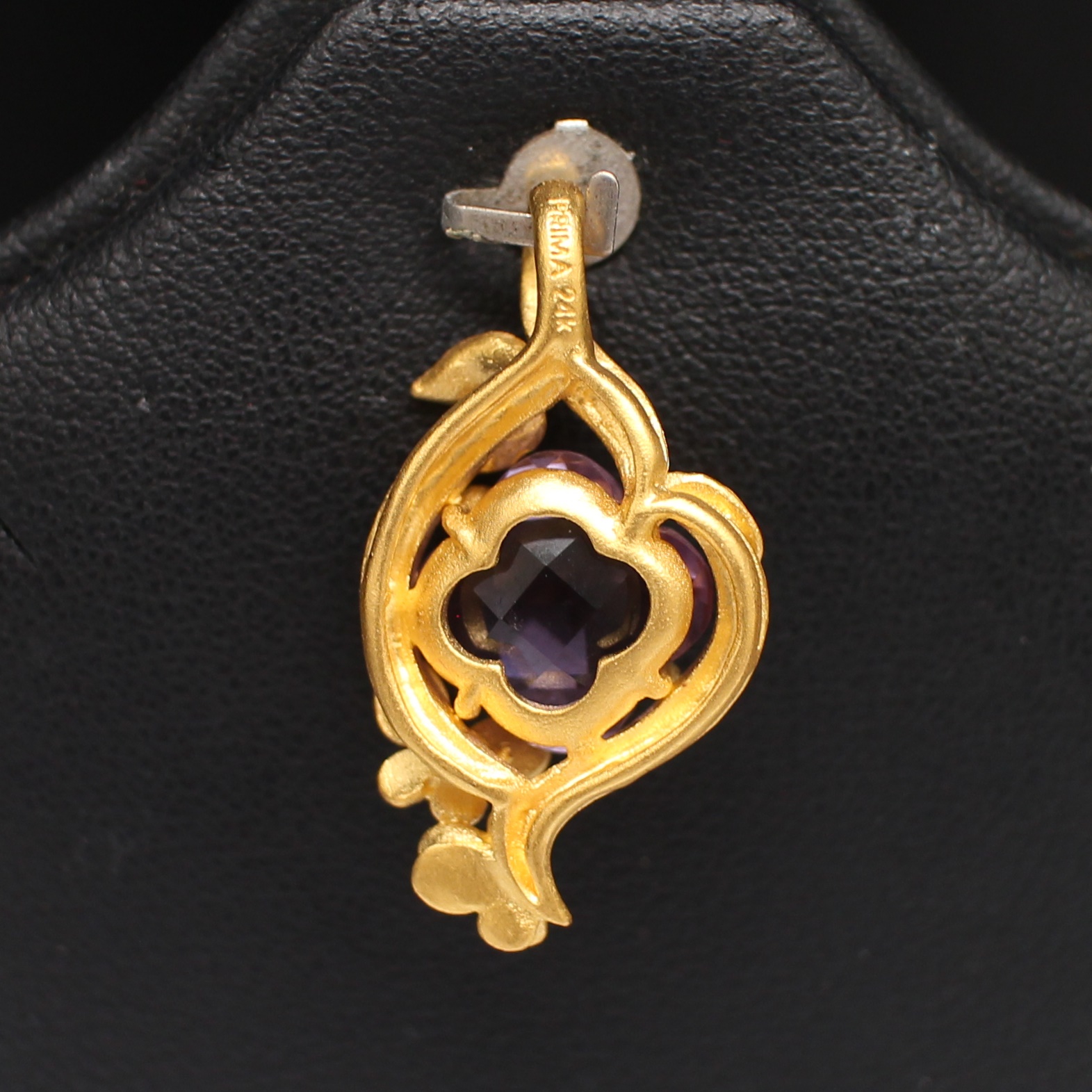 RG250211 ชุดอะเมทิส แหวน จี้ ต่างหู Primagold ทองแท้ 99.99% นน.รวม 19 กรัม แหวนไซส์ 52