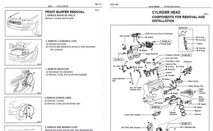 TOYOTA CAMRY (91-96) ขายคู่มือซ่อมรถยนต์และวงจรไฟฟ้าเครื่องยนต์ โตโยต้าแคมรี่ 1MZ-FE 5S-FE 3VZ-FE TOYOTA CAMRY ท้ายหงส์ MCV10 SXV10