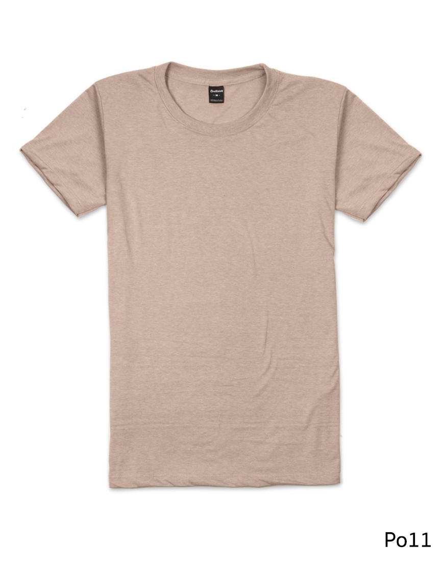 เสื้อยืดคอกลมเรียบ Po11 สีเนื้อ