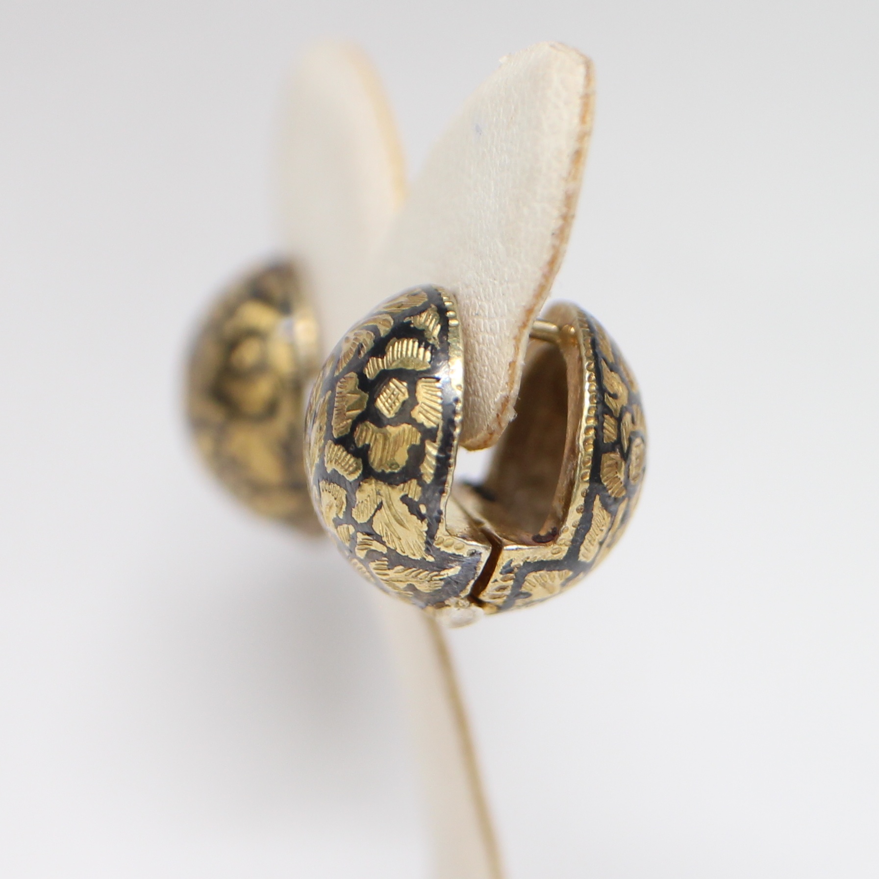 SI476 ต่างหูถมทองลูกงับ เงินแท้ 92.5% นน. 10.58 กรัม